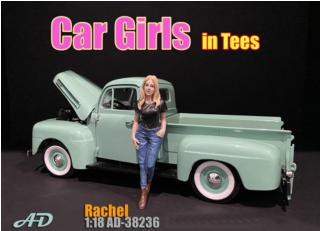 Figur Car Girl in Tee - Rachel (Auto nicht enthalten) American Diorama 1:18