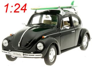 Volkswagen Beetle (Hard Top) mit Surfbrett  Welly 1:24