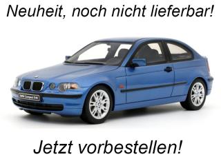 BMW E46 318 TI COMPACT ESTORIL BLUE 2002 OttO mobile 1:18 Resinemodell (Türen, Motorhaube... nicht zu öffnen!) Lieferbar ab Ende Juni 2025