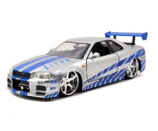 Fast & Furious Brian´s 2002 Nissan Skyline  GT-R silber/blau Jada 1:24