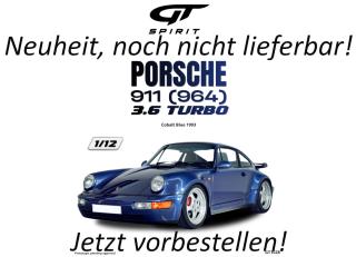 PORSCHE 911 (964) 3.6 TURBO COBALT BLUE 1993 GT Spirit 1:12 Resinemodell (Türen, Motorhaube... nicht zu öffnen!)  Lieferbar ab Anfang Dezember 2026