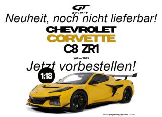 CHEVROLET CORVETTE C8 ZR1 YELLOW 2025 GT Spirit 1:18 Resinemodell (Türen, Motorhaube... nicht zu öffnen!) Lieferbar ab Anfang März 2026