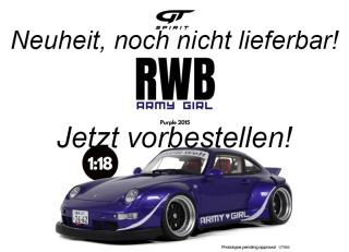 RWB PORSCHE ARMY GIRL PURPLE 2015 GT Spirit 1:18 Resinemodell (Türen, Motorhaube... nicht zu öffnen!) Lieferbar ab Anfang März 2026