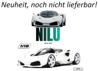 NILU WHITE 2025 GT Spirit 1:18 Resinemodell (Türen, Motorhaube... nicht zu öffnen!)  Disponible à partir de début août 2026