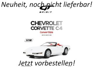 CHEVROLET CORVETTE C4 CONVERTIBLE ARCTIC WHITE 1995 GT Spirit 1:18 Resinemodell (Türen, Motorhaube... nicht zu öffnen!) Disponible à partir de début septembre 2026