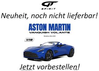 ASTON MARTIN VANQUISH VOLANTE MORPHEUS BLUE 2025 GT Spirit 1:18 Resinemodell (Türen, Motorhaube... nicht zu öffnen!) Available from early December 2026