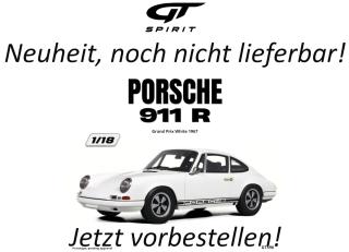 PORSCHE 911 R GRAND PRIX WHITE 1967 GT Spirit 1:18 Resinemodell (Türen, Motorhaube... nicht zu öffnen!) Disponible à partir de début décembre 2026