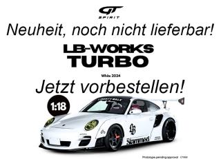 LB-WORKS PORSCHE TURBO WHITE GT Spirit 1:18 Resinemodell (Türen, Motorhaube... nicht zu öffnen!)  Disponible à partir de début avril 2026