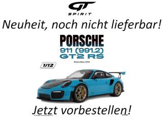 PORSCHE 911 [991.2] GT2 RS MIAMI BLUE 2018 GT Spirit 1:12 Resinemodell (Türen, Motorhaube... nicht zu öffnen!)  Lieferbar ab Anfang November 2026