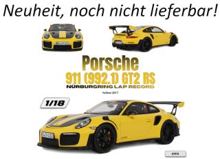PORSCHE 911 [992.1] GTS2 RS NÜRBURGRING LAP RECORD YELLOW 2017 GT Spirit 1:18 Resinemodell (Türen, Motorhaube... nicht zu öffnen!) Lieferbar ab Anfang August 2026