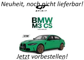 BMW M3 CS SIGNAL GREEN 2023 GT Spirit 1:18 Resinemodell (Türen, Motorhaube... nicht zu öffnen!) Lieferbar ab Anfang September 2026
