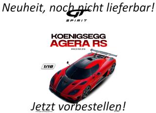 KOENIGSEGG AGERA RS DRACO RED 2016 GT Spirit 1:18 Resinemodell (Türen, Motorhaube... nicht zu öffnen!) Lieferbar ab Anfang Oktober 2026