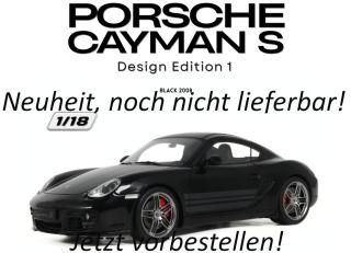 PORSCHE CAYMAN S DESIGN EDITION 1 BLACK 2008 GT Spirit 1:18 Resinemodell (Türen, Motorhaube... nicht zu öffnen!)  Lieferbar ab Anfang März 2027