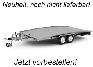 Autotransporter Anhänger Ellebi  silber Laudoracing 1:18 Resinemodell (Türen, Motorhaube... nicht zu öffnen!)<br> Liefertermin nicht bekannt (nicht vor 3. Quartal 2025)