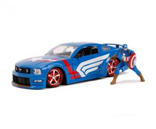 Marvel Captain America & 2006 Ford Mustang GT Jada 1:24