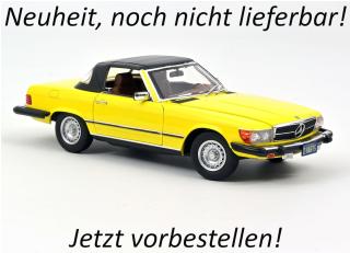 Wiederauflage Mercedes-Benz 450 SL US-Version 1979 - Yellow Norev 1:18 Metallmodell Türen, Motorhaube und Kofferraum zu öffnen!  Liefertermin nicht bekannt