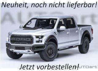 Ford F-150 Raptor Supercrew 2019 (indigot Silver) (composite model/doors and front hood openings)  AUTOart 1:18  Lieferbar ab 1. Quartal 2026