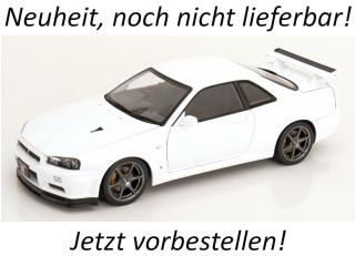 Nissan Skyline GT-R R34 V-Spec II 2001 mit OEM-Felgen  weiß KK-Scale 1:12 Metallmodell Lieferbar ab August 2026