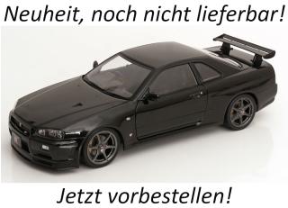 Nissan Skyline GT-R R34 V-Spec II 2001 mit OEM-Felgen schwarz KK-Scale 1:12 Metallmodell Available from end of October 2026