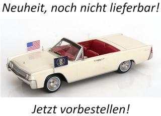 Lincoln Continental Convertible 1963 weiß John F. Kennedy KK-Scale 1:18 Metallmodell (Türen, Motorhaube... nicht zu öffnen!) Available from September 2026