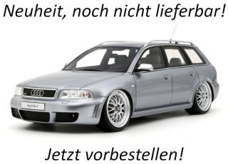 Audi RS 4 (B5) Avant "stanced" Avus Silver 2025  OttO mobile Project Cars 1:18 Resinemodell (Türen, Motorhaube... nicht zu öffnen!) Disponible à partir de avril 2027