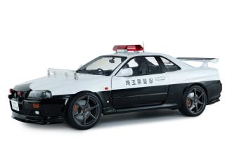 NISSAN SKYLINE GT-R (BNR34) JAPANESE POLICE WHITE 1999 S1804317 Solido 1:18 Metallmodell