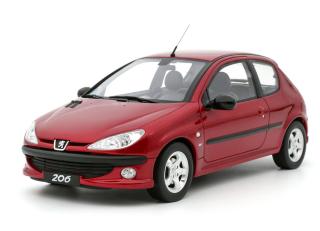 Peugeot 206 S16 1999 rot Rouge Lucifer EKQ OttO mobile 1:18 Resinemodell (Türen, Motorhaube... nicht zu öffnen!)