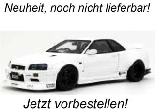 NISSAN SKYLINE GT-R (BNR34) BY KRC PEARL WHITE QX1 2019 OttO mobile 1:18 Resinemodell (Türen, Motorhaube... nicht zu öffnen!)  Lieferbar ab Ende Oktober 2025