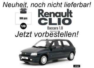 RENAULT CLIO BACCARA 1.8 ABYSS GREEN 1995 OttO mobile 1:18 Resinemodell (Türen, Motorhaube... nicht zu öffnen!) Disponible à partir de début novembre 2025