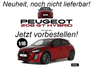 Peugeot 208 GT Hybrid Red Elixir 2024 OttO mobile 1:18 Resinemodell (Türen, Motorhaube... nicht zu öffnen!) Available from end of October 2025