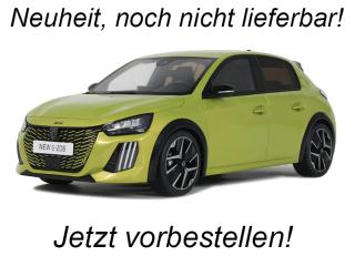 PEUGEOT E-208 GT JAUNE AGUEDA 2024 OttO mobile 1:18 Resinemodell (Türen, Motorhaube... nicht zu öffnen!)  Disponible à partir de fin octobre 2025