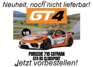 PORSCHE 718 CAYMAN GT4 RS CLUBSPORT ORANGE EMIL HEYERDAHL / NICK MALOY GT4 EUROPEAN SERIES 2024 OttO mobile 1:18 Resinemodell (Türen, Motorhaube... nicht zu öffnen!) Lieferbar ab Anfang Mai 2026