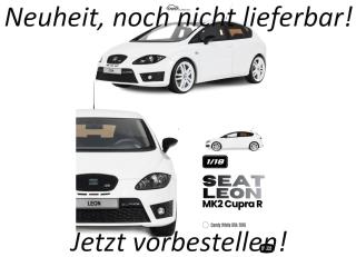 SEAT LEON MK2 CUPRA R CANDY WHITE B9A 2010 OttO mobile 1:18 Resinemodell (Türen, Motorhaube... nicht zu öffnen!)  Available from August 2026