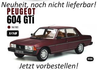 PEUGEOT 604 GTI RED 1983 OttO mobile 1:18 Resinemodell (Türen, Motorhaube... nicht zu öffnen!) Disponible à partir de début octobre 2026