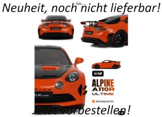 ALPINE A110R ULTIME MATTE ORANGE SOLAR 2025 OttO Pro OttO mobile 1:18 Resinemodell (Türen, Motorhaube... nicht zu öffnen!)  Lieferbar ab Anfang Dezember 2026