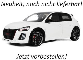 PEUGEOT E-208 GTI WHITE 2026 OttO mobile 1:18 Resinemodell (Türen, Motorhaube... nicht zu öffnen!) Available from early January 2027