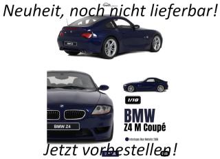 BMW Z4 M Coupé - Interlagos Blue Metallic 2006 OttO mobile 1:18 Resinemodell (Türen, Motorhaube... nicht zu öffnen!)  Disponible à partir de avril 2026
