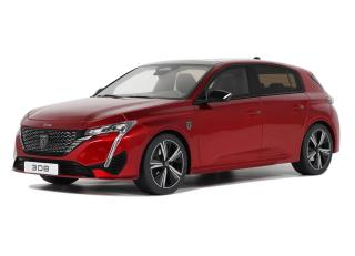 PEUGEOT 308 GT RED 2022 OttO mobile 1:18 Resinemodell (Türen, Motorhaube... nicht zu öffnen!)