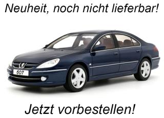 Peugeot 607 3.0 V6 Phase 2 Blue Montebello 2008 OttO mobile 1:18 Resinemodell (Türen, Motorhaube... nicht zu öffnen!) Disponible à partir de début décembre 2025