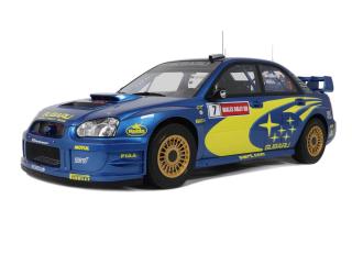 SUBARU IMPREZA (S9) WRC BLUE P. SOLBERG WALES RALLYE 2003 OttO mobile 1:12 Resinemodell (Türen, Motorhaube... nicht zu öffnen!)