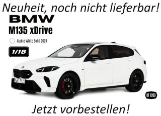 BMW M135 xDRIVE ALPINE WHITE SOLID 2024 OttO Pro OttO mobile 1:18 Resinemodell (Türen, Motorhaube... nicht zu öffnen!) Disponible à partir de début novembre 2026