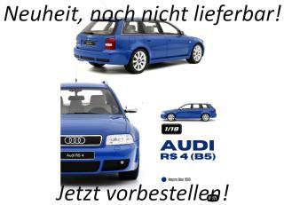 AUDI RS 4 (B5) NOGARO BLUE 2000 OttO mobile 1:18 Resinemodell (Türen, Motorhaube... nicht zu öffnen!)  Lieferbar ab Juni 2026