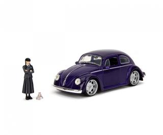 VW Käfer Volkswagen Beetle 1972  "Wednesday"  mit Wednesday Figur (7 cm) & Eiskaltem Händchen Jada 1:24