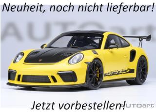PORSCHE 911(991.2) GT3 RS WEISSACH PACKAGE 2017 (racing yellow) (COMPOSITE MODEL/FULL OPENINGS) MAGNESIUM FELGEN AUTOart 1:18  Lieferbar ab 2. Quartal 2026
