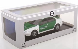 Alfa Romeo 156 Polizei 1998 Polizei grün/weiß Triple 9 1:18 (Türen, Motorhaube... nicht zu öffnen!)
