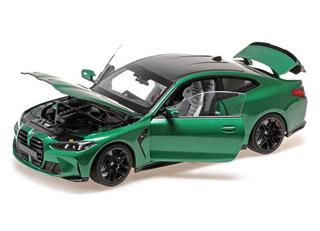 BMW M4 - 2024 - GREEN METALLIC Minichamps 1:18 Metallmodell mit zu öffnenden Hauben und Türen!
