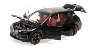 BMW iX - 2022 - BLACK METALLIC Minichamps 1:18 Metallmodell mit zu öffnenden Türen und Haube(n)