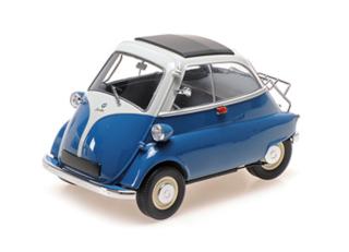 BMW ISETTA - 1955 - BLUE/WHITE Minichamps 1:18 Metallmodell mit zu öffnenden Hauben und Türen!