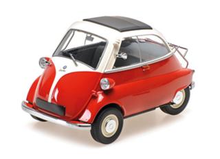 BMW ISETTA - 1955 - WHITE/RED Minichamps 1:18 Metallmodell mit zu öffnenden Hauben und Türen!