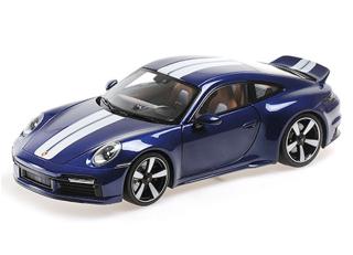 PORSCHE 911 (992) SPORT CLASSIC – 2022 – BLUE METALLIC Minichamps 1:18 Metallmodell